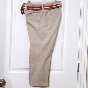 CHRISTOPHER & BANKS TAN DRESS CAPRI CROP PANTS SZ 10 IN GREAT CONDITION